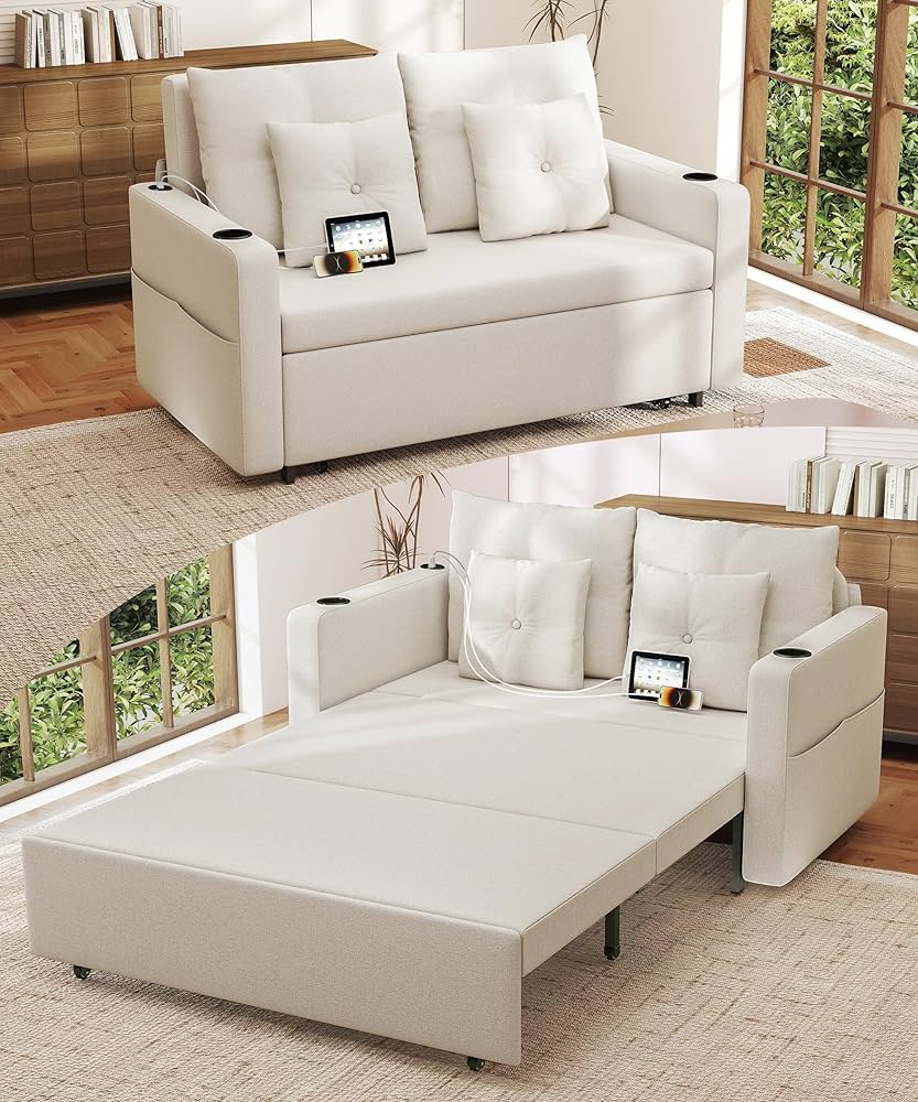 Amazon.com: Krcix 3 in 1 Pull Out Couch, 56 Inch Convertible